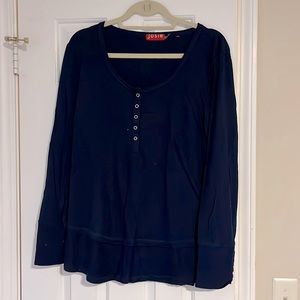 Josie Natori Size L Navy Pajama Shirt